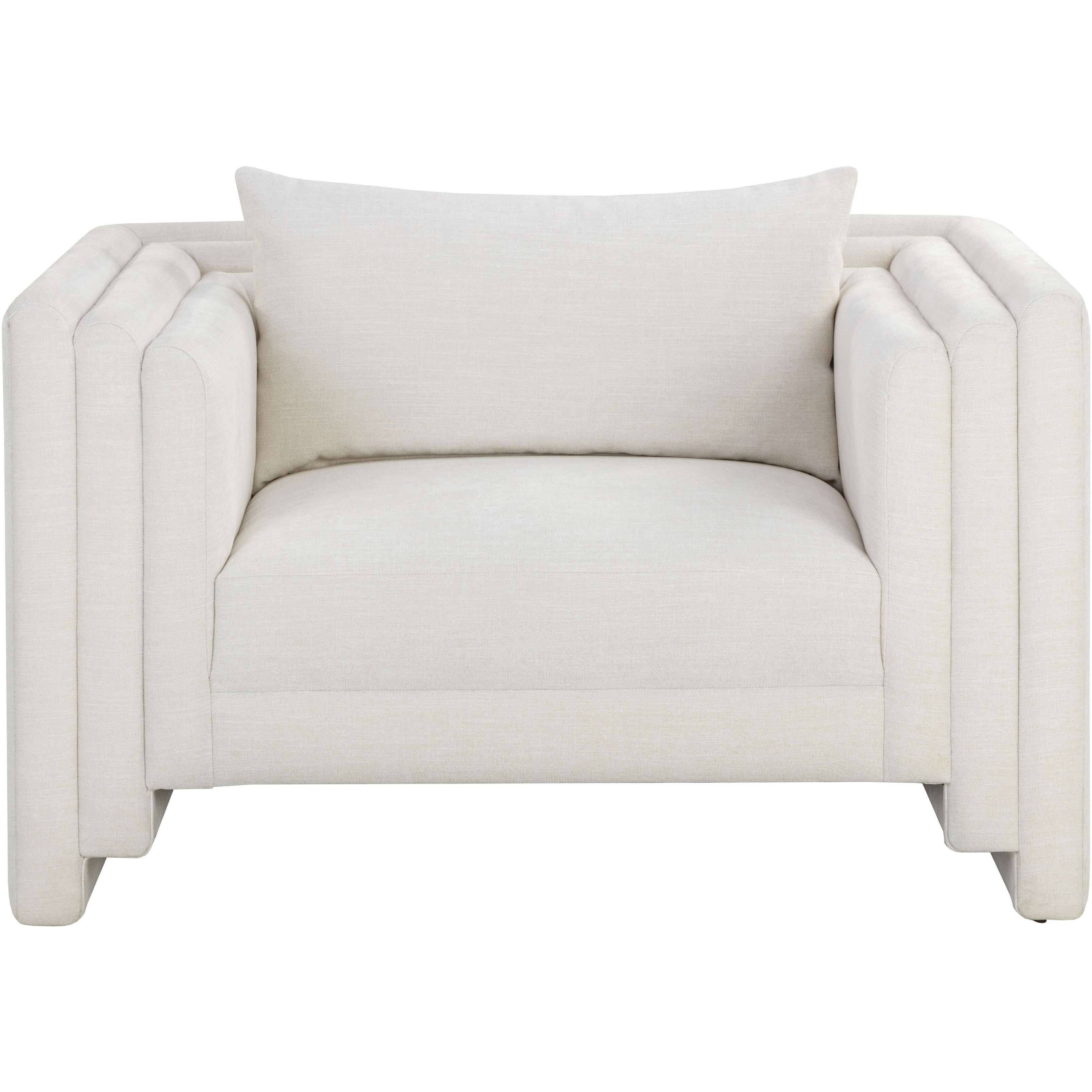 Kira Heather Ivory Tweed Armchair